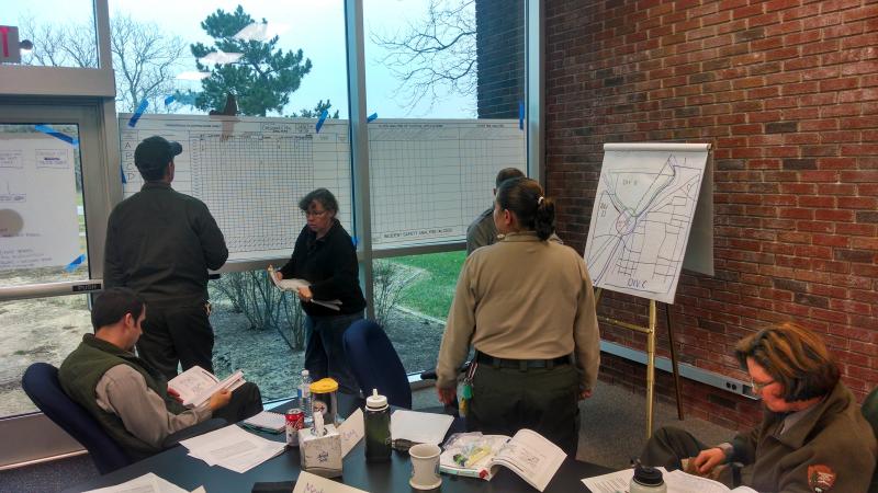 I300 Students Working Exercise at Assateague NS Dec 2013